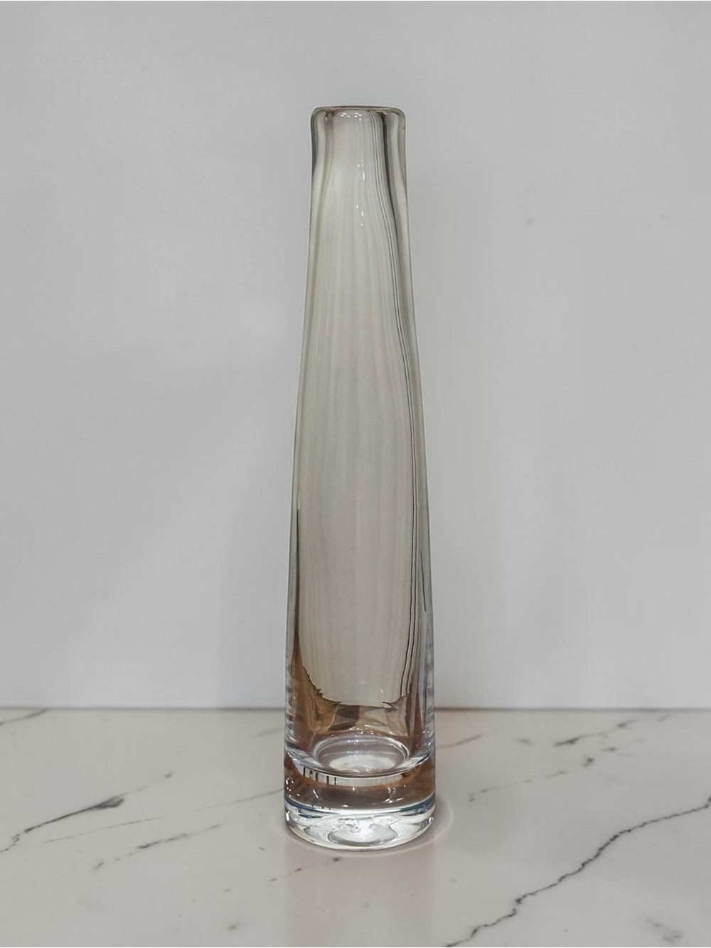 Simon Pearce Hand Blown Clear Glass Tall Floor Stem Vase 16.25” New Vintage